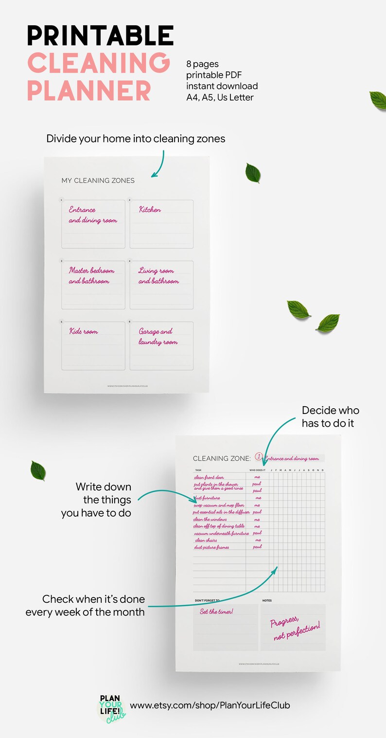 Printable Cleaning Planner - Etsy