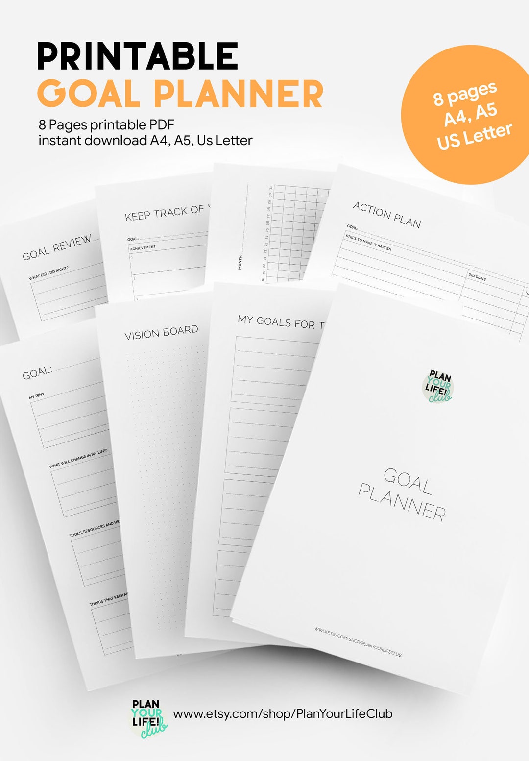 Goal Planner Printable - Etsy