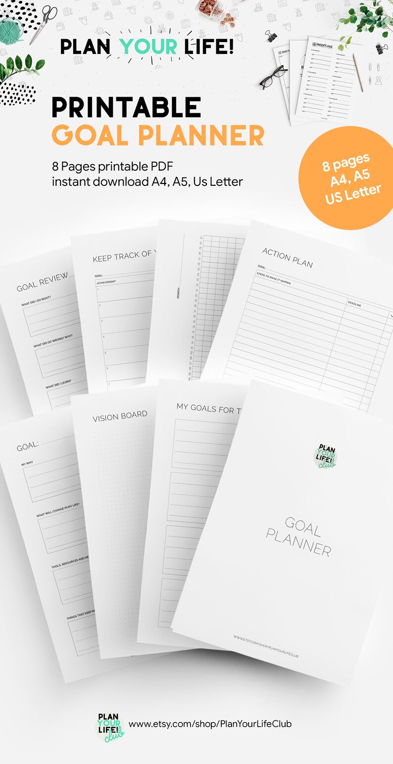 Goal Planner Printable - Etsy