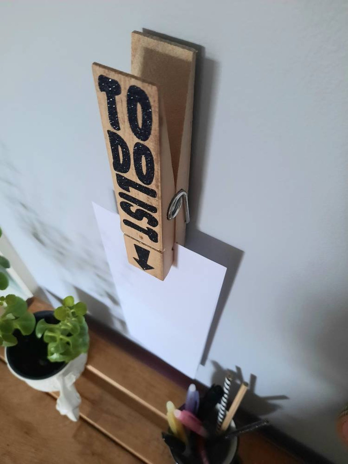 To Do List Holder Large Wooden Peg Giant Stationery Peg Etsy