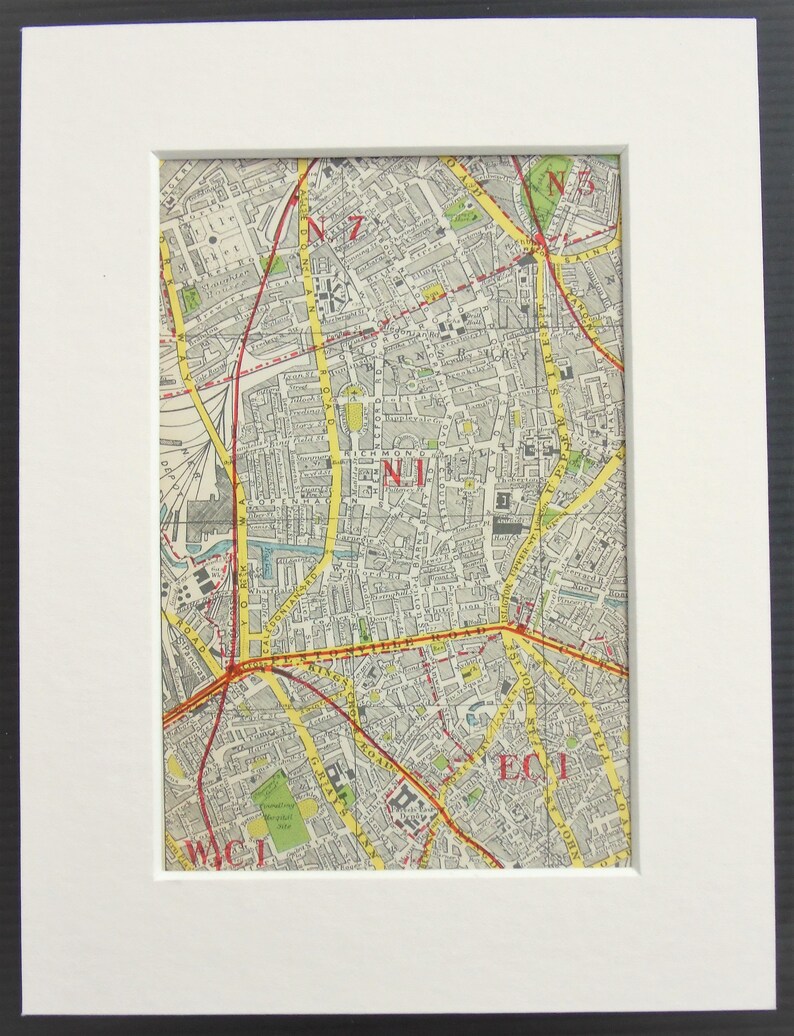 Vintage 1920s London Map Islington Clerkenwell North | Etsy