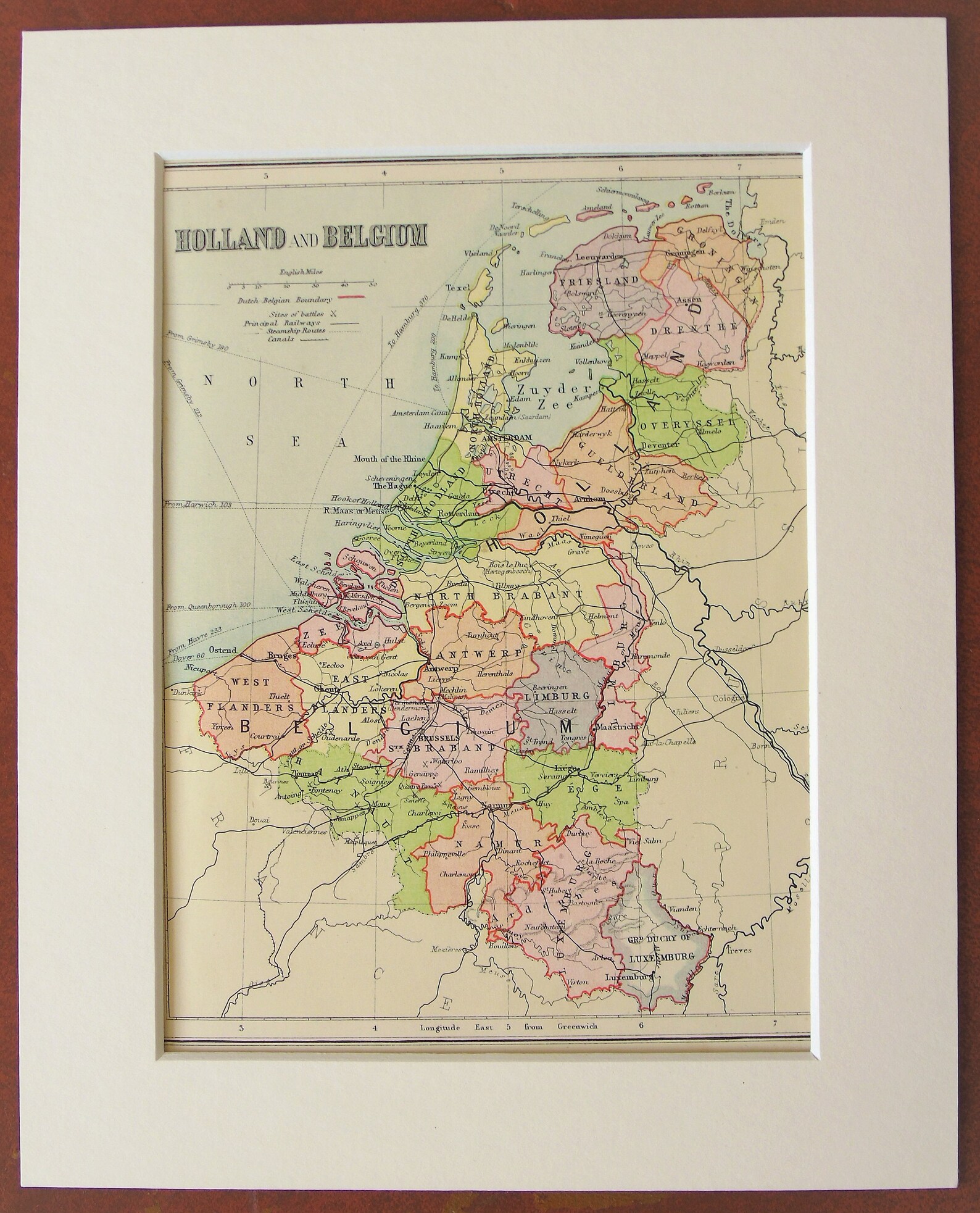 C. 1900 Antique Map Holland Netherlands Belgium Philips | Etsy