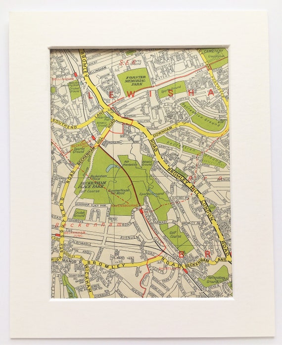 Vintage 1960s London Map South East London Beckenham Etsy UK