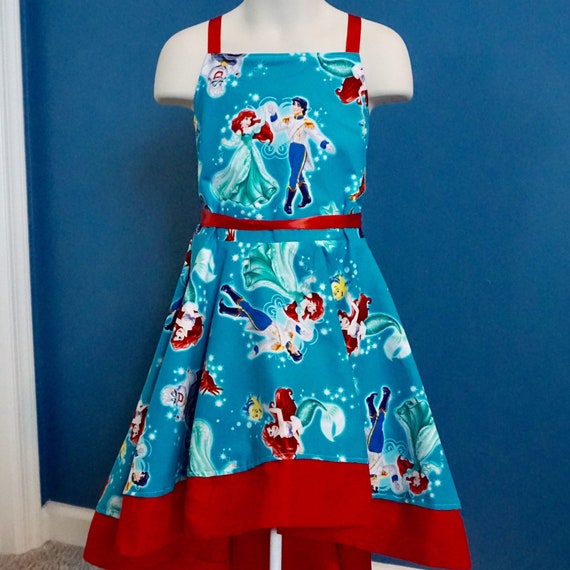 Disney the Little Mermaid Ariel and Prince Eric High Low Circle Dress for  Girls Dress Size 5T - Etsy