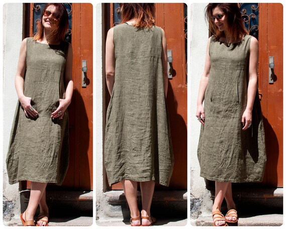 knee length linen dresses