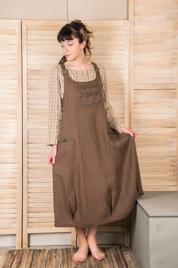 linen jumper dress SATIN X in metallic sage TRIFECTA dropped armholes and deep side slits at the hems Grey Linen Maternity Kaftan Jumper