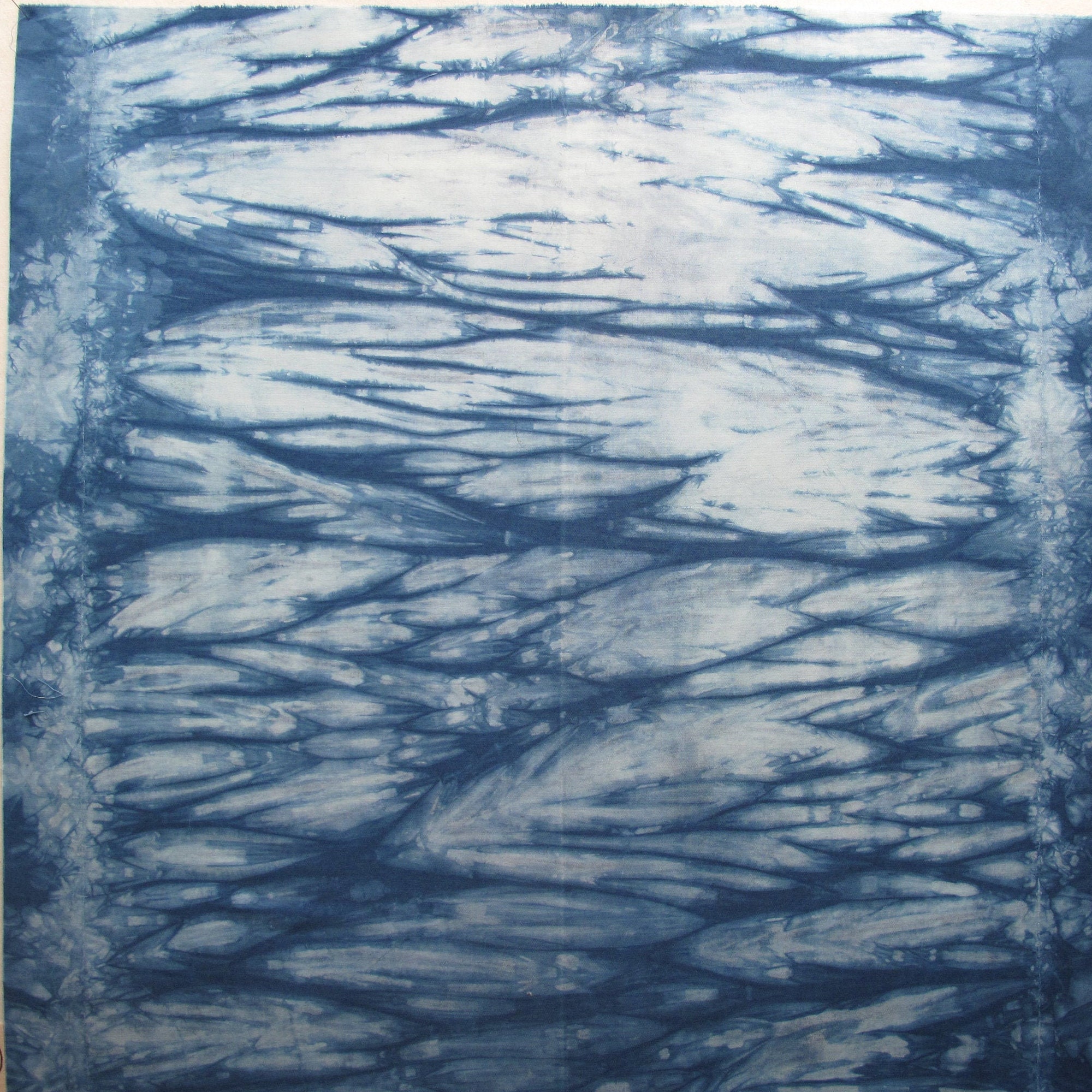 Handdyed Indigo Arashi Shibori recycled cotton navy blue and Etsy