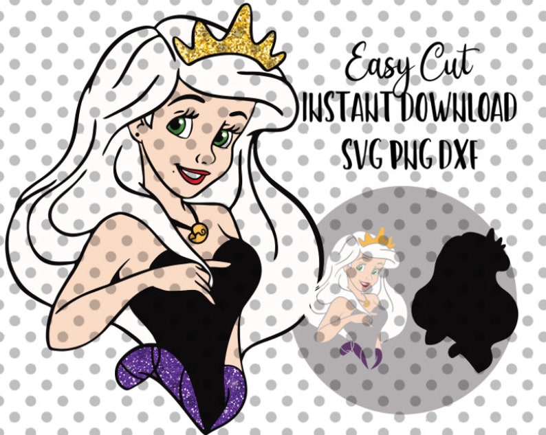 Download Ariel Ursula Costume SVG & PNG Clip Art Files Sea witch ...