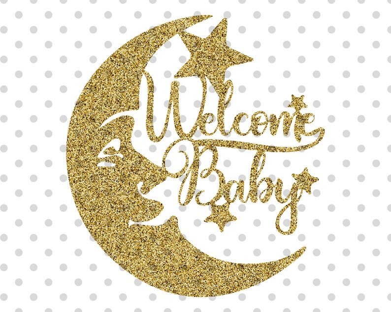 Download Welcome Baby Moon svg file Cake Topper Cutting file for | Etsy