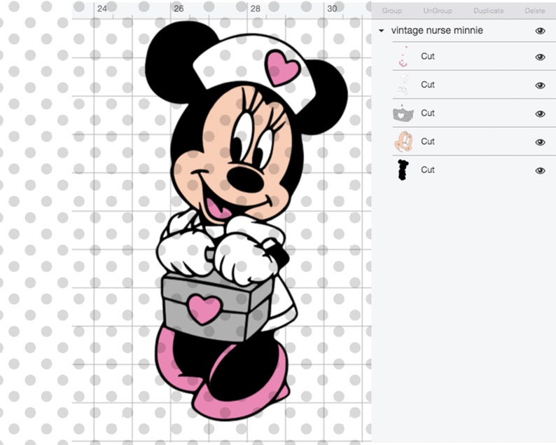 Download Nurse Minnie Mouse SVG PNG Clip Art Files Easy Cut Vintage | Etsy