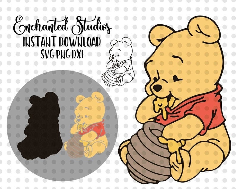 Download Baby Winnie the Pooh SVG PNG DXF Cutting Files Cricut | Etsy