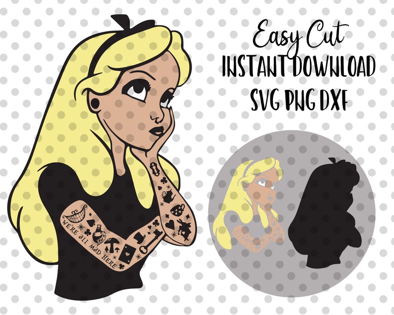 Download Alice in Wonderland SVG & PNG Clip Art Files Printable | Etsy