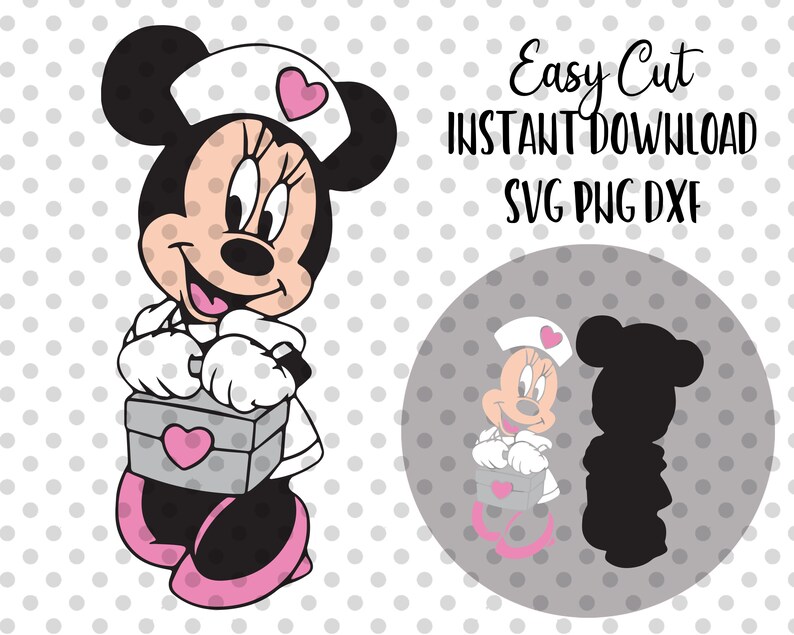 Download Nurse Minnie Mouse SVG PNG Clip Art Files Easy Cut Vintage ...