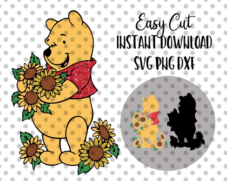 Download Sunflower Winnie the Pooh SVG Easy Cut Layered by Color | Etsy