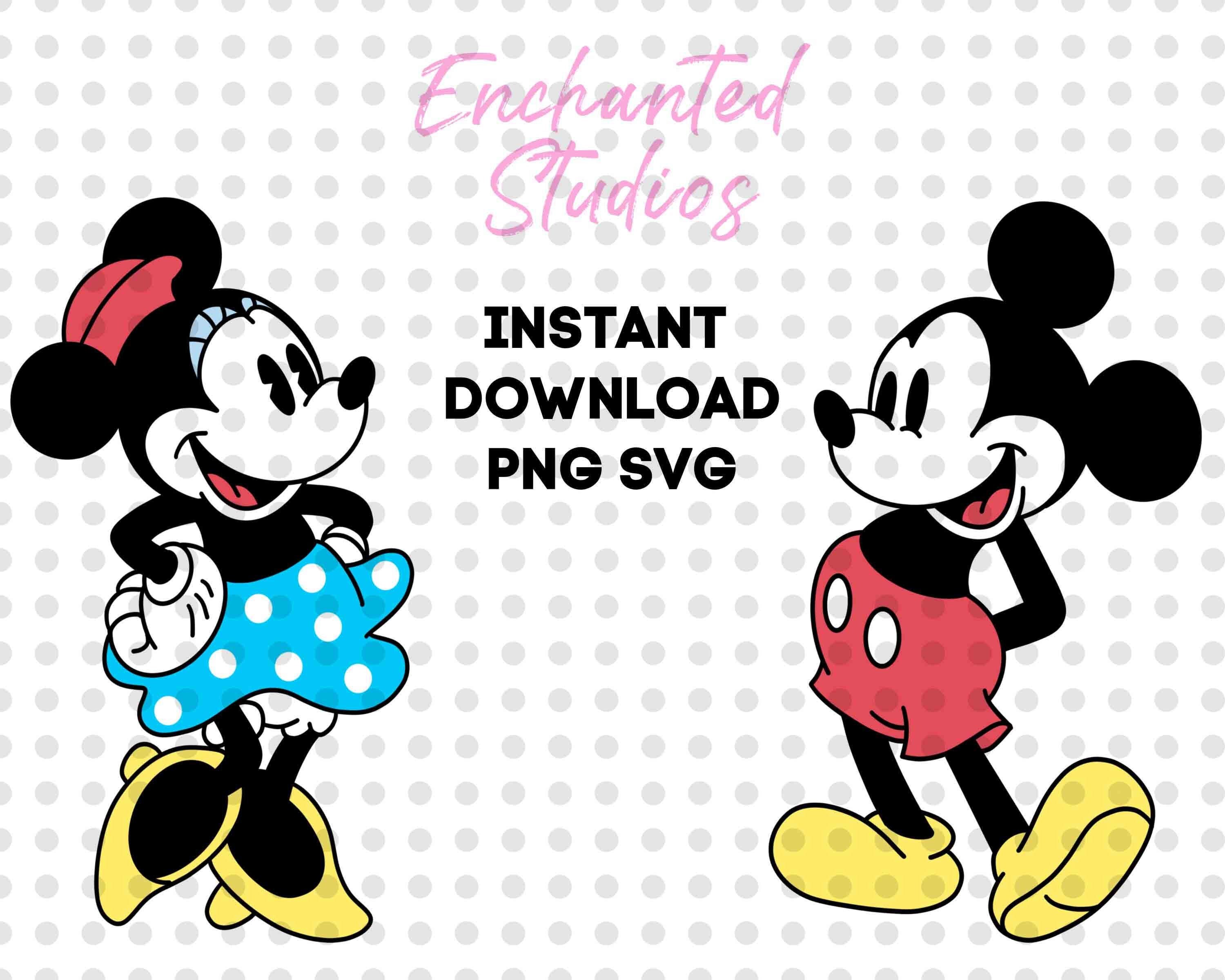 Download Vintage Minnie and Mickey Mouse Clipart SVG & PNG Clip Art | Etsy