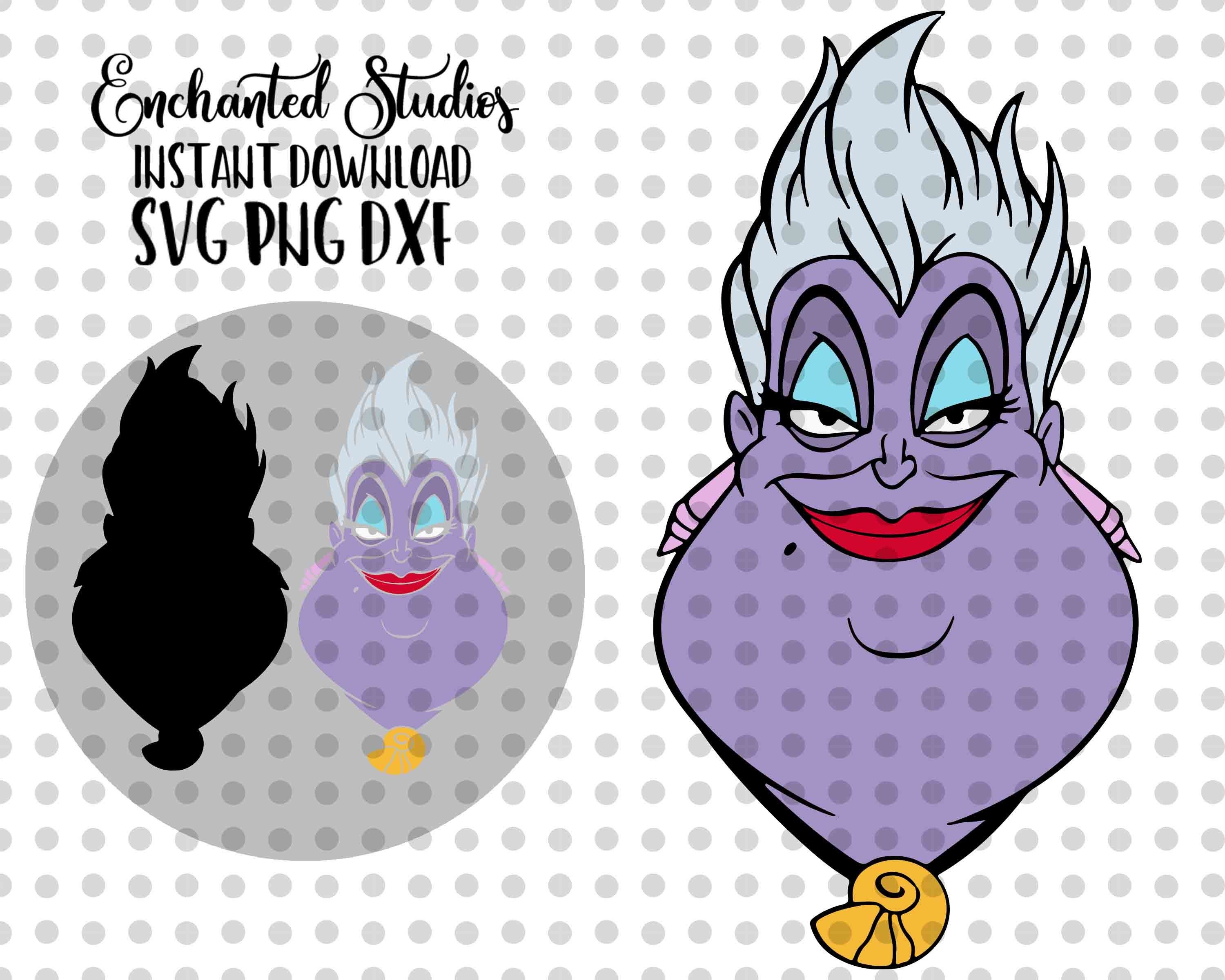 Download Ursula Svg Little Mermaid Head SVG PNG DXF Layered Cricut ...