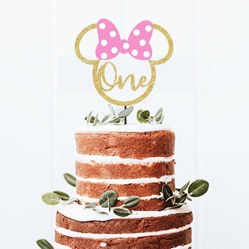 Download Minnie 1st Birthday Cake Topper SVG PNG file Cake Topper ...