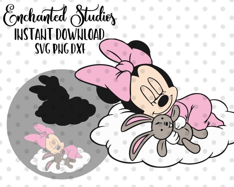 Download Baby Minnie Mouse Cloud Clipart SVG & PNG ClipArt Files | Etsy