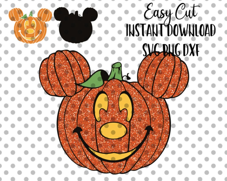 Download Pumpkin Mickey Head SVG & PNG Clip Art Files Halloween | Etsy