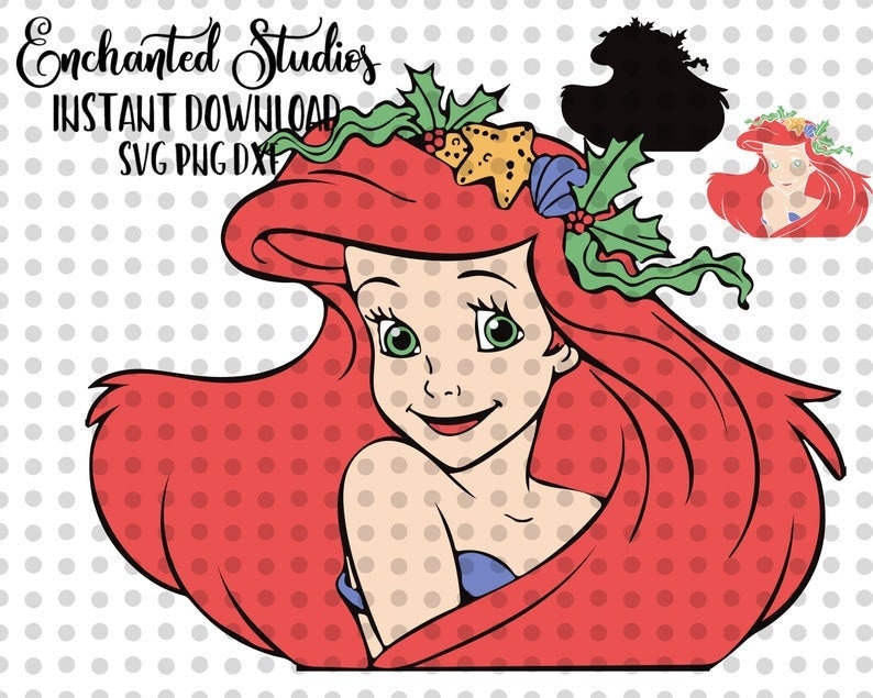 Download Little Mermaid Head SVG PNG DXF Layered Cricut File | Etsy