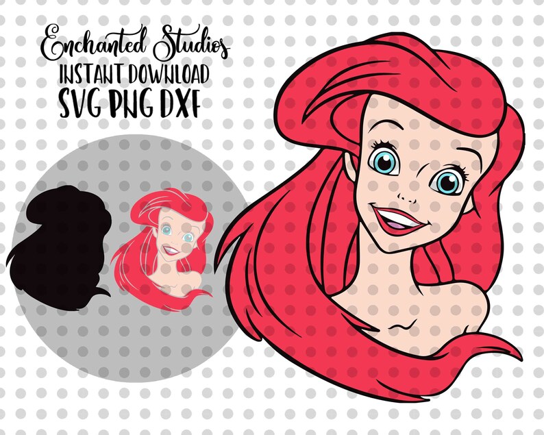 Download Little Mermaid Head SVG PNG DXF Layered Cricut File | Etsy