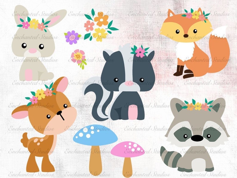 Download Pastel Woodland Animals SVG Cut Files Woodland Nursery ...