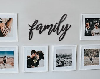 Family Wood Word Sign, Wood Cut Out family, Big Wall family Sign, Dining Room Sign, 3D Family Sign, Home Decor Housewarming Gift