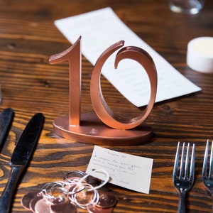 Freestanding Wedding Numbers Wood Numbers Wooden Table Numbers Rustic Wood Numbers Set up to 50 Gold Numbers Set image 9