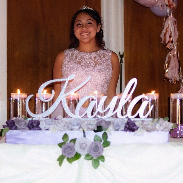 Sweet 16 Name Sign, Sweet 16 Centerpieces for table, Sweet Sixteen Name, Quinceanera Centerpieces, Custom Name Piece, Wood Name Cutout NEW