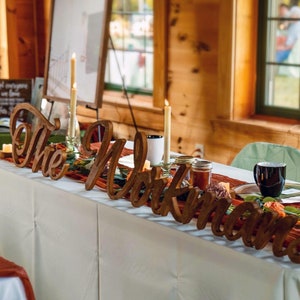Centros de mesa rústicos para mesa de novios, regalo personalizado con apellido para bodas, decoración de bodas en graneros, letrero con nombre de pie, letras 3D, escritura