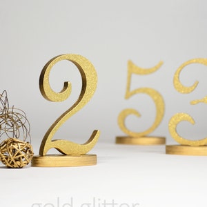 Wood Numbers for guest seats, Stylish Wedding Numbers in classic Black, White, Silver or Gold, Wedding Table Numbers Décor
