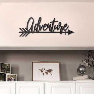 Adventure Arrow Wood Sign, Home Décor, Wall Art Decor, Arrow Sign