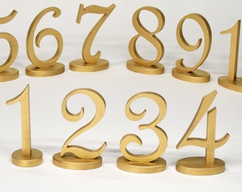 Rustic Wedding Wood Table Numbers - Rustic Wedding Table Numbers - Wooden Table Numbers - Wood Table Numbers – Gold Wedding Numbers