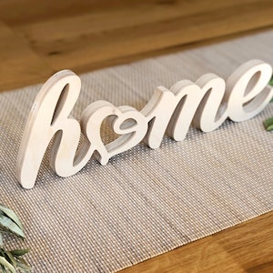 Wooden 'home' sign, Home Love Sign, home Letters Sign, Heart sign, Mantel Decor, Tabletop Sign, Shelf Signs, Self Standing Letters, Gifts