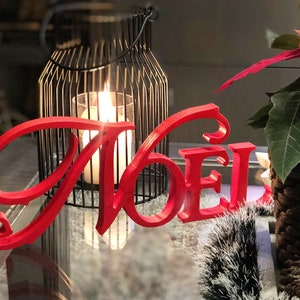 Letrero navideño Noel, regalo de Navidad, letrero de madera de Noel, letras de madera de Noel, letrero navideño de madera, letrero de pie, decoración del hogar, letrero de mesa, alegría