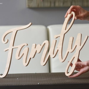 Family Wood Sign, Wall Sign Family, Rustic Family Signs, Housewarming Gift Family, Rustic Sign, Farmhouse Decor Sign, Hand-lettered Family