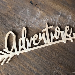 Wood Arrow Sign Adventure, Wall Art Arrow, Home Décor, Arrow Sign 20&quot; wide - 7&quot; tall