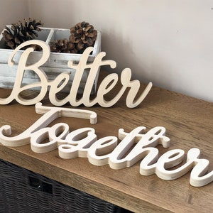 Wedding Wood Sign Decor Better Together, Self Standing Tabletop, Head table Script Sign, Sweetheart Table sign Better Together, Gift idea