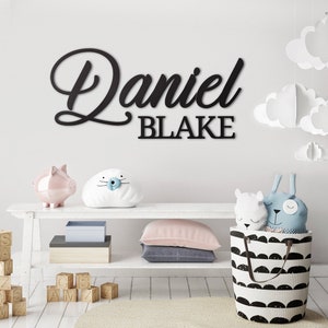 Wood Baby Name Sign, Nursery Letters, Personalized Wall Sign, First and Middle Name, Kids Room, 3D Nursery Name Sign, Signs for Boy Nursery