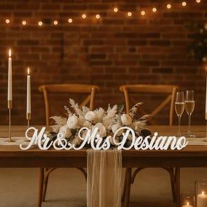 Mr and Mrs Last Name Sign, Sweetheart Wedding Table Sign, Mr AND Mrs Family Name Centerpiece, Custom wedding signs