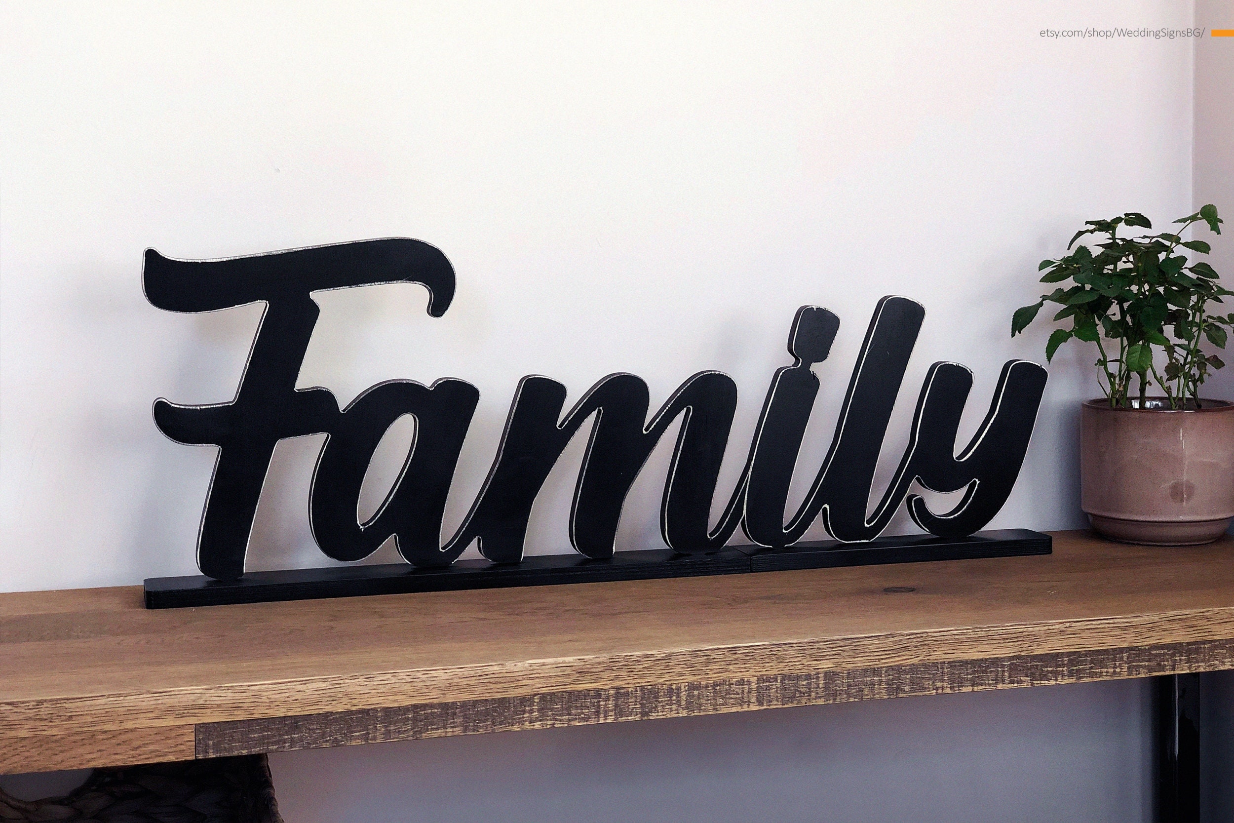 Family Display Sign Standing Family Sign, Mantel Decor Sign, Family Decor, Wood Sign With a ...