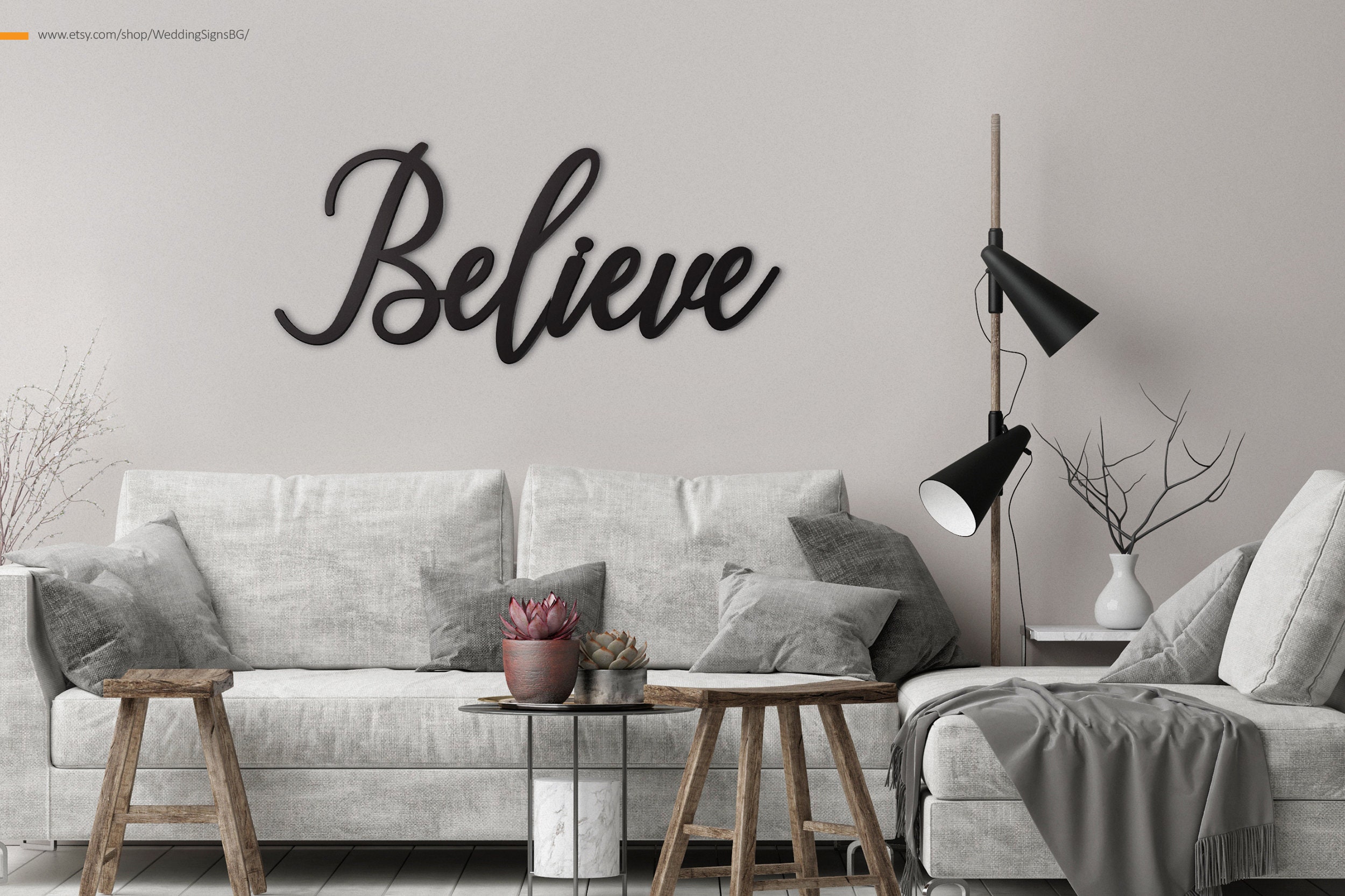 Wood Believe Sign / Believe Script Wood Sign / Believe Wood Etsy