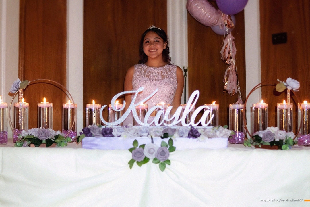 Sweet 16 Name Sign, Sweet 16 Centerpieces for Table, Sweet Sixteen Name