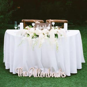 Cartello personalizzato per la famiglia / Pezzo con nome personalizzato / Cartello con nome in legno / Cartelli per matrimonio / Centrotavola per sposi / Cartelli con nome alti fino a 10"