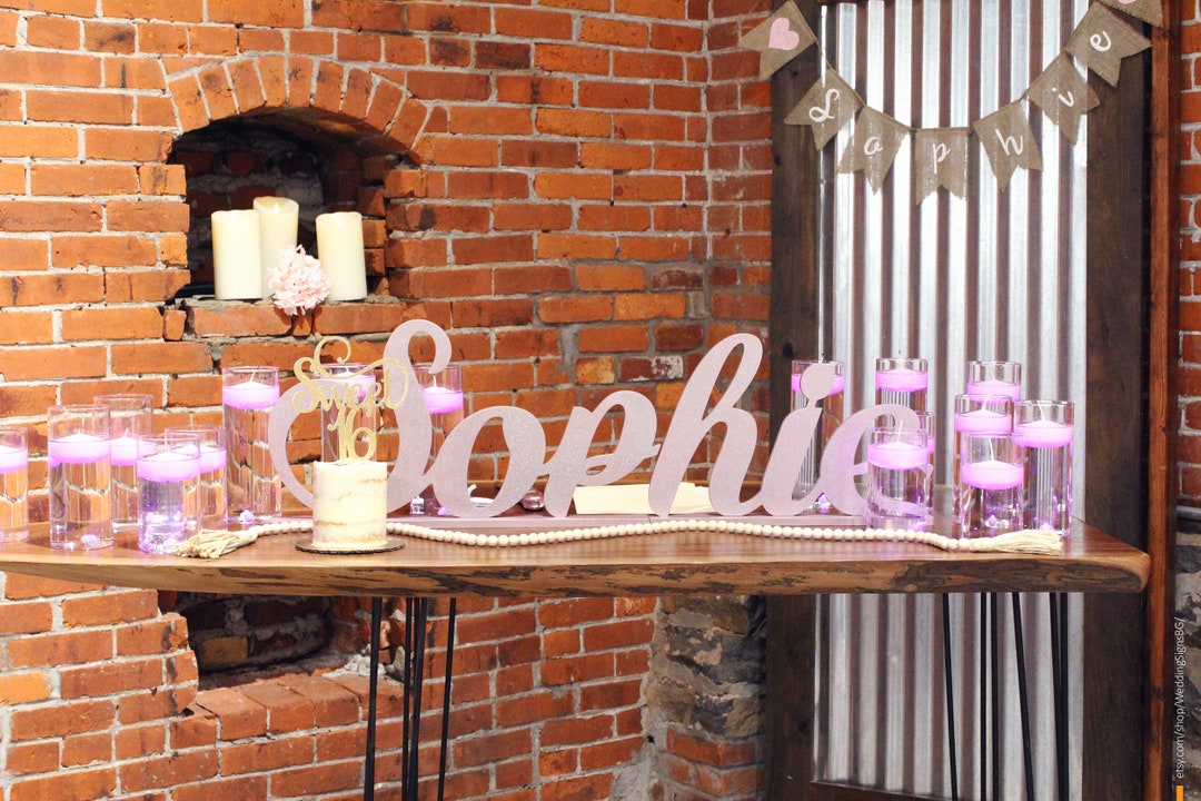 LARGE Sweet 16 Centerpieces, Custom Name Signs for Quinceanera, Sweet