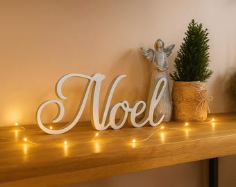 Rustic Wooden Noel Sign - Freestanding Christmas Shelf Decor, Farmhouse Holiday Tabletop Sign, Winter Home Decoration, Noel Gift Idea