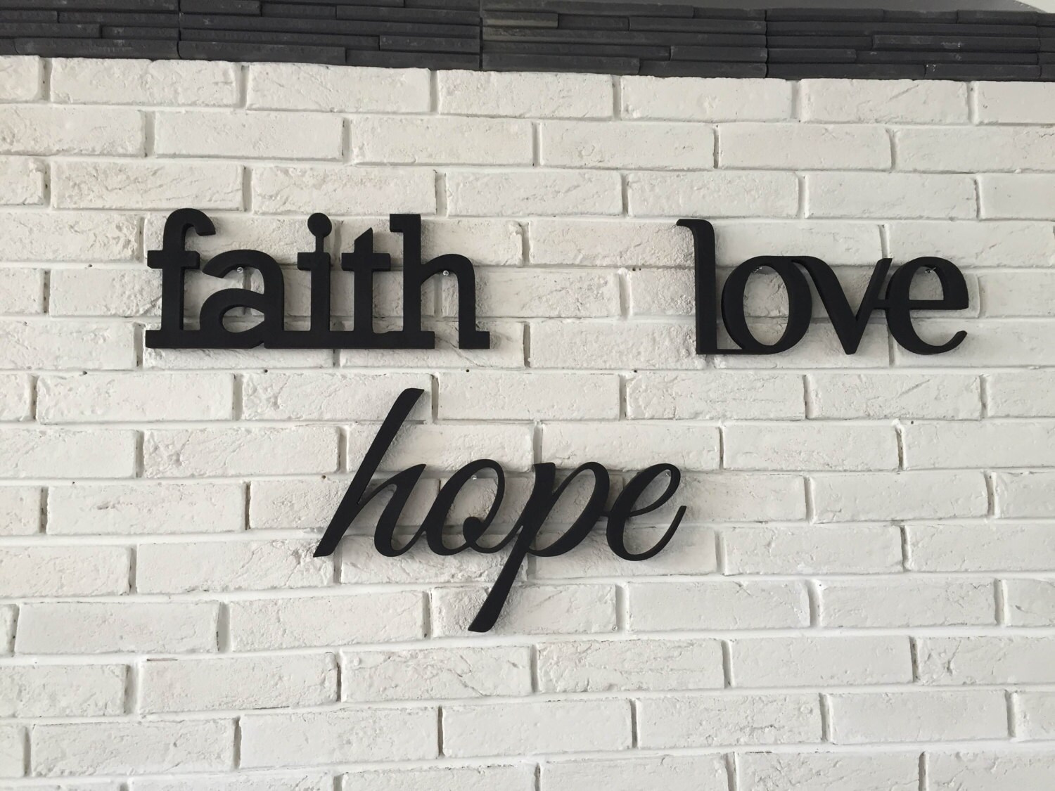 Wood signs Faith Hope Love. Home decor signs a set of | Etsy