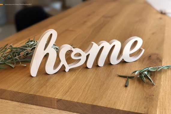 Rustic Wood Home Word Sign for Home Decor Freestanding Cutout Home Word  Table Decor Centerpiece Decorative Wooden Home Letters Wall Shelf Decor