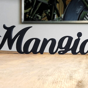 Kitchen Wood Sign, Italian Sign Eat, Mangia Sign, Dining Room Sign, Standing Sign, 5-6 inches tall, Kitchen Shelf Decor, Housewarming Gift,