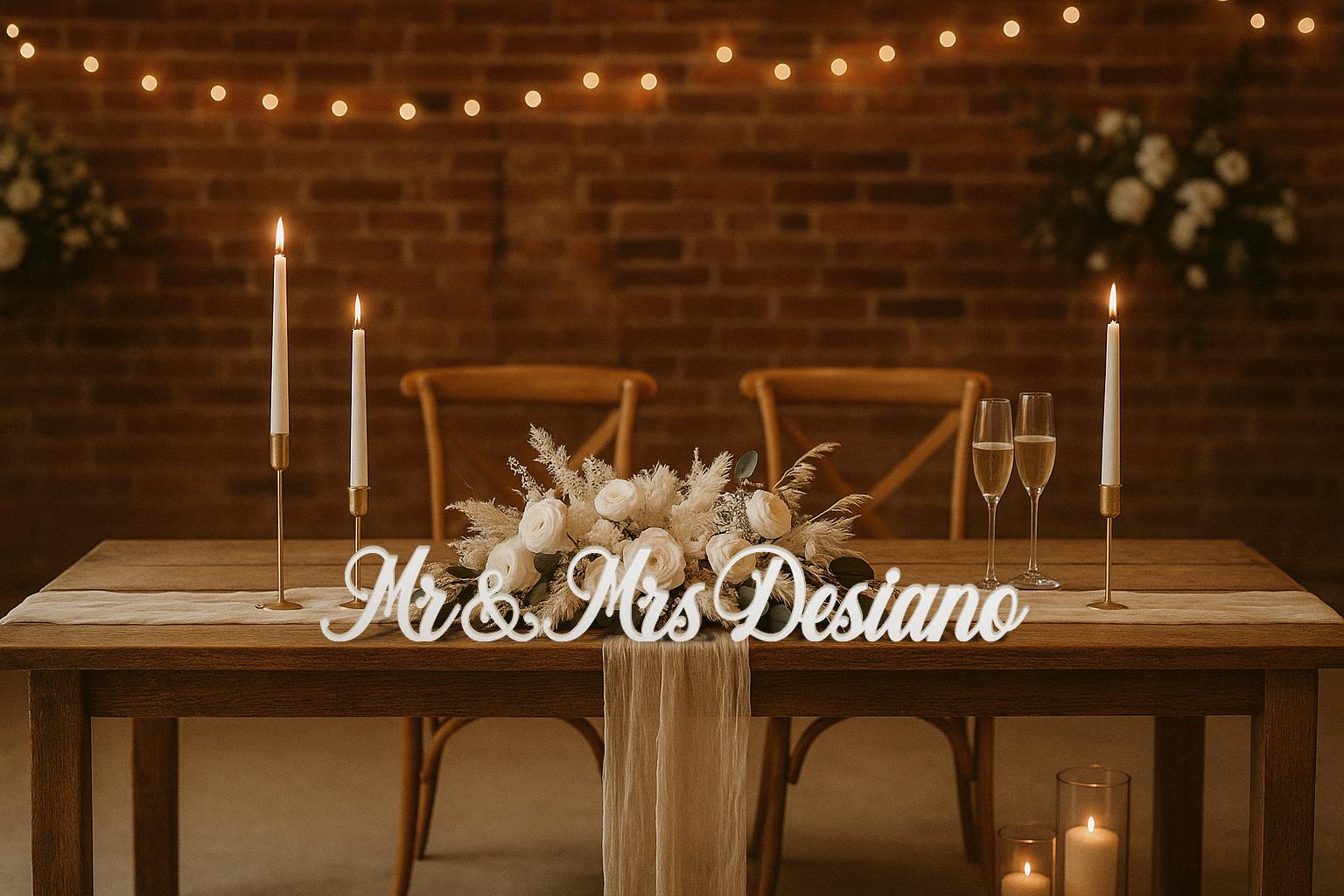 Mr and Mrs Last Name Sign, Sweetheart Wedding Table Sign, Mr AND Mrs Family Name Centerpiece, Custom wedding signs